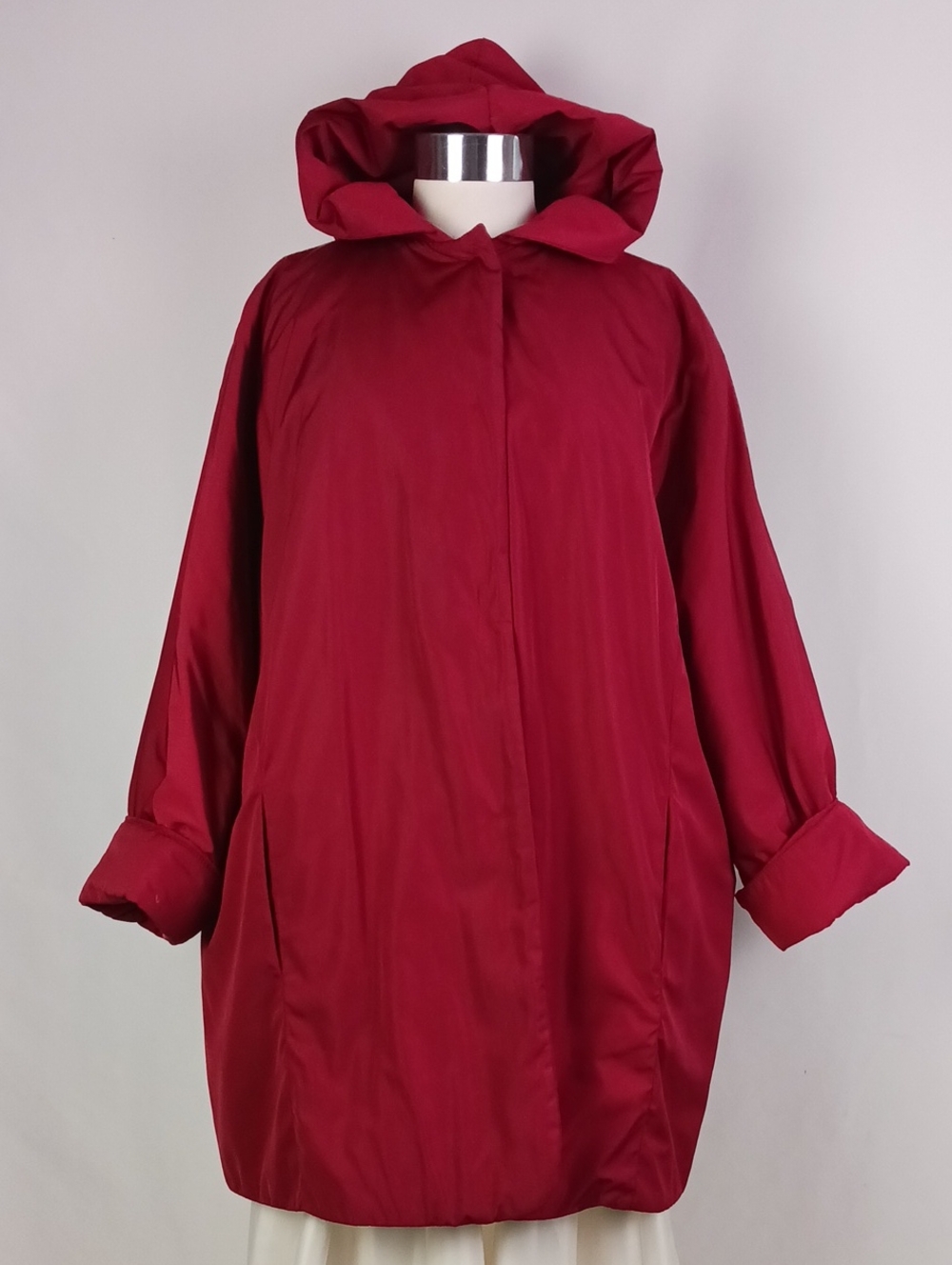 ROSSOPURO RED NYLON 3/4 COAT